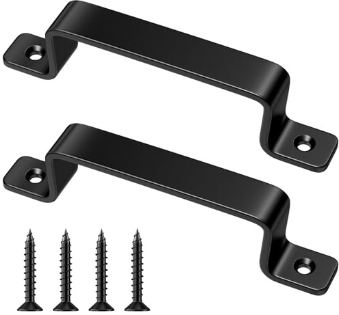 Maxentico 2 Stück Schrankgriffe Matt, Türgriffe Küche, Griffe für Küchenschränke, Möbelgriffe Küchengriffe, Schrank Griff, Schubladengriffe, Cabinet Handles, Metallgriff mit Schrauben (Schwarz, 185mm)
