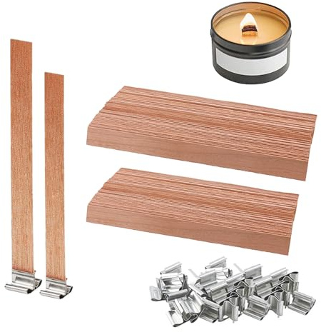 MSLSOZ Juego de 60 mechas de madera, 2 tamaños (13 mm y 15 mm), 60 soportes de hierro, sin humo, fácil de usar, manualidades
