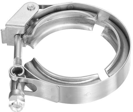 sourcing map 2 Quick Release V Band Clamp 304 Stainless Steel for Exhaust Systems Downpipe Exchange Exhaust Accessories, Adjustment Range 51mm / 2.01inch