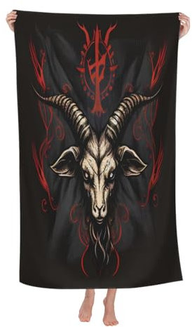Strandtuch Dämon Baphomet Duschtücher Mikrofaser Strandlaken Schnell Trocknend Duschtuch Für Picknicks Kinder 80X130Cm