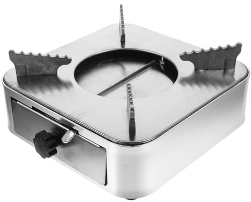 SUPVOX Estufa De Alcohol Portátil De Acero Inoxidable Mini Estufa Camping Ligera a Prueba De Viento Para Picnic Senderismo Cocina Al Aire Libre