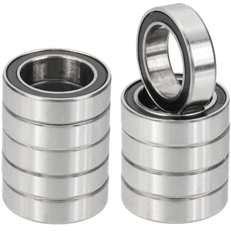 PATIKIL 6700-2RS Deep Groove Ball Bearing 10mm x 15mm x 4mm, 10 Pack Double Rubber Sealed Miniature Bearings for Electric Motor Industrial Machine, Black&Silver