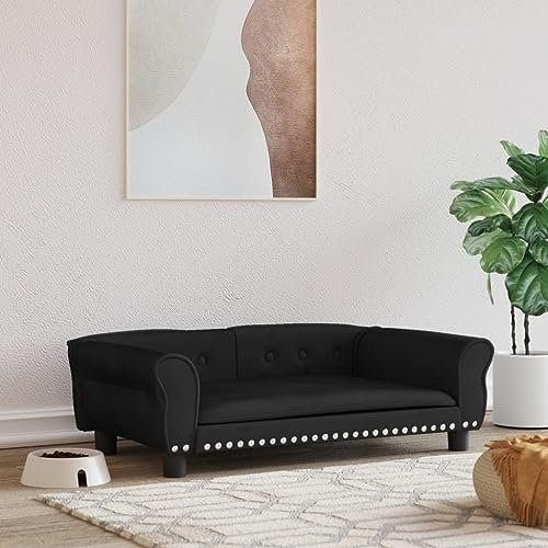 Xichuzi Hundebett Schwarz 95x55x30 cm Samt Hundesofa, Hunde Bett, Hundekissen, Dog Bed, Kuschelbett Katzen, Hunde Couch, Hunde Sofabett,171814
