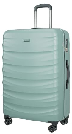 PUCCINI Polykarbonat resväska Valencia hårt skal handbagage vagn lätt resväska med tvillinghjul M-L-XL, Grön, XL, XL