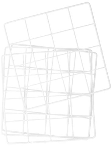Rejilla de Pared para Fotos Cuadrada de Color Blanco de Hierro 4 Piezas