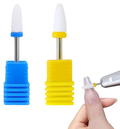 2 Pezzi Punte Fresa Unghie In Ceramica Per Manicure Pedicure Professionale, Punta Fresa Rimozione Gel, Fresa Per Cuticole E Unghie Naturali O Ricostruite, Uso Domestico O Salone Estetico