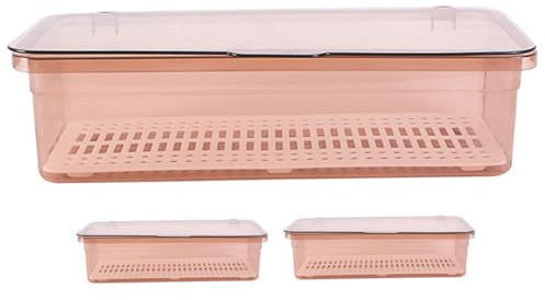 TOPBATHY Caja de Almacenamiento para Utensilios de Cocina con Diseño Minimalista y Autodescarga, Material PP, Extensión Larga y Pack de 3 Unidades para Organización