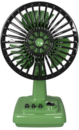 SEAYACK Ventilador de escritorio retro con proceso suave de 3 velocidades de carga USB, aleación en miniatura, refrigeración de escritorio, USB portátil