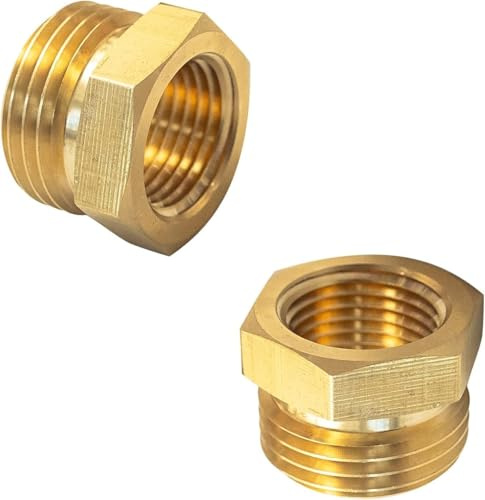Cawhui 2Pcs Brass Garden Hose Fitting Adapter,3/4 Male to 1/2 NPT Female Connector,Heavy-Duty Pipe Adapter for Plumbing, Irrigation and Hose Accessories (Model 57480-1208)