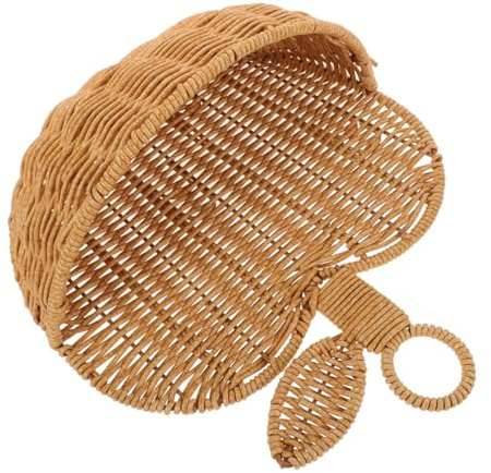 IWOWHERO Cesta Colgante De Ratán Forma De Manzana Organizador Decorativo Para Cocina y Sala Canasta Tejida Para Frutas y Verduras Estante De Pared Práctico y Elegante
