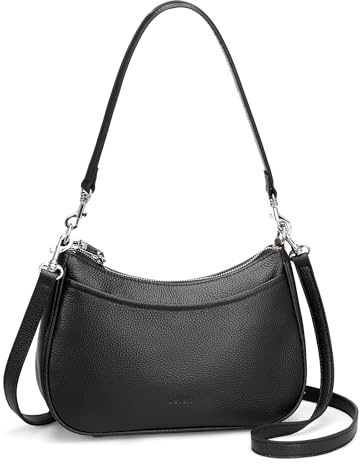 befen Echtleder Handtasche Damen Kleine Schultertasche Elegant Hobo Bag | RFID-Blockierung Umhängetasche Leder Crossbody Bag mit 2 Schultergurten - Mode Einfache Klassische
