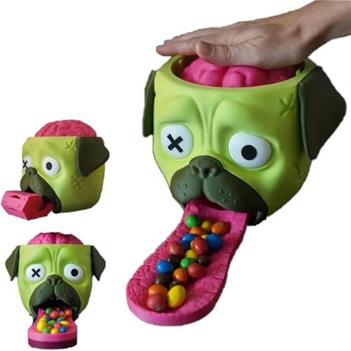 Distributeur de bonbons Carlin Zombie, Carlin Zombie qui crache des bonbons, sa tête et distribue des bonbons pour Halloween. Idée cadeau originale pour enfants et adultes. (1 PCS)