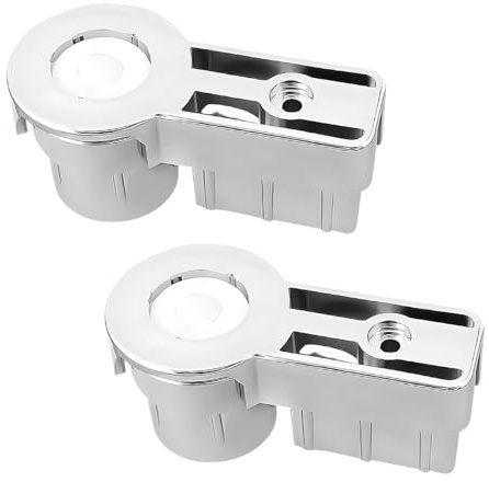 Lotsdonxia 2 Pcs Silver Bath Screen Hinges, Metal Shower Door Pivot Brackets – Smooth Operation, Easy Install, Concealed Mounting for Glass