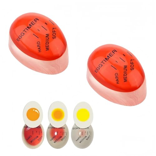 YSTrillion Egg Timer,2Pcs Colour Changing Boiled Egg Timer,Colour Changing Egg Timer for Soft,Medium and Hard Boiled Eggs Reusable Kitchen Tool for Breakfast,Cooking Kitchen Timers