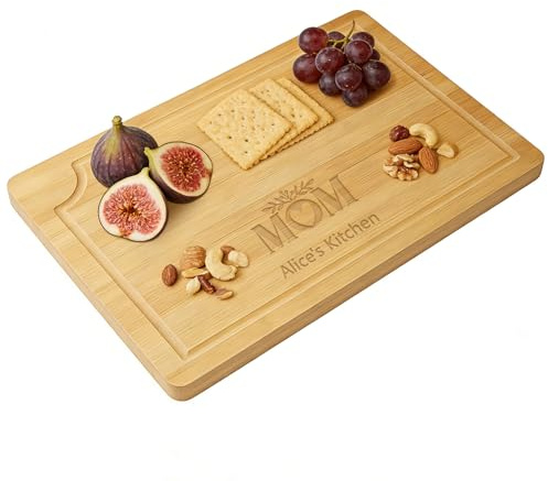 Tabla De Cortar Personalizada De Bambú, Grabada A LáSer | Tabla De Cortar Custom, Bambú Natural, Grabado LáSer, Ranura Para Jugos, Regalo Para Bodas