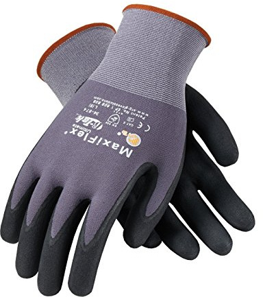 MaxiFlex 34-874 Ultimate Foam Nitrile Palm Coated Gloves, Gray - Large (Pack of 12 - Dozen)