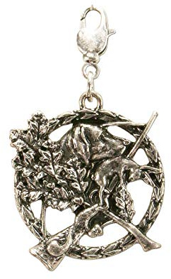 Alpenflüstern Trachten-Anhänger Jagdabzeichen für Charivari oder Trachtenkette (antik-silber-farben) AAH171