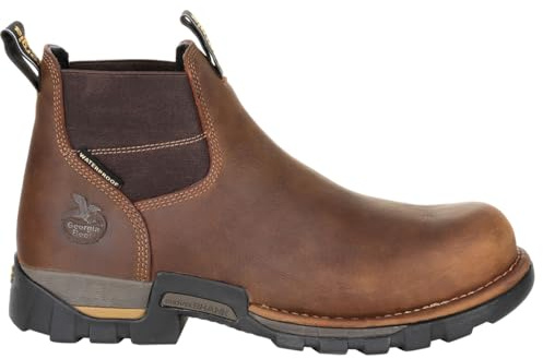 Georgia Boot Eagle One Waterproof Chelsea Work Boot, Brown, Size 12(W)