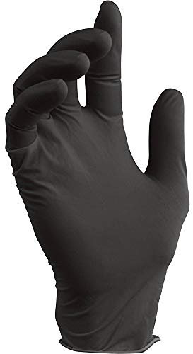 LUBANCC 100 Pc/Lotto Guanti in Nitrile Nero Extra Strong Guanti in Lattice Senza Polvere Visita Medica Guanti in Nitrile Elettronica, Cibo, Bellezza,XL