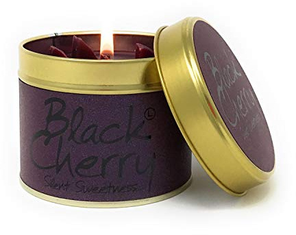 Lily Flame Black Cherry Scented Candle Tin - Delicious Scent of Black Cherry - Cruelty Free and Vegan Friendly