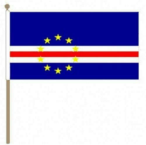 Cape Verde Large Hand Waving Flag With Wooden Pole 18 x 12 - Country - FlagSuperstore©