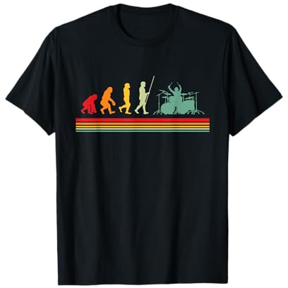 Batteur Évolution Drumming Retro Drums Rock Tambouriste T-Shirt