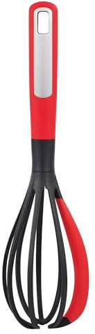 BERGNER Mars | Fouet | En nylon et silicone | Manche ergonomique, revêtement et trou de suspension | Longueur de 30,6 cm | Noir et rouge