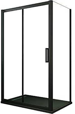 AICA cabine de douche 120x80x195cm porte de douche avec l'amortisseur cabine de douche en 8mm verre anticalcaire profilé noir mat