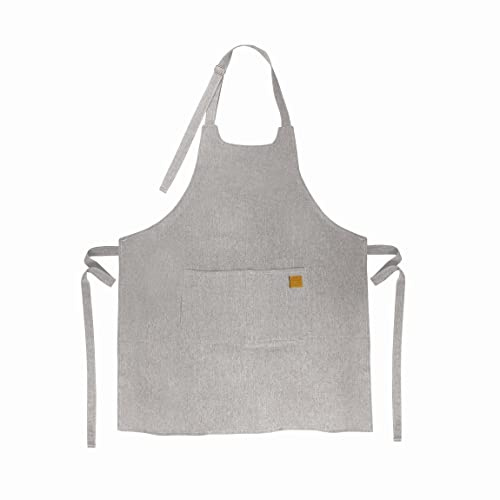 Lacor - 60082 - Delantal de cocina Unisex, Delantal con un diseño sencillo, elegante y original, medidas 68x83 cm, Color Gris Jaspeado