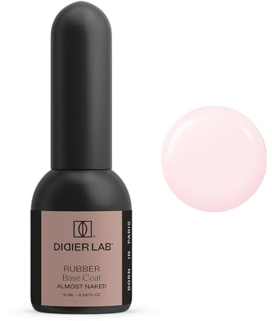 DIDIER LAB Premium Rubber Base Gel Almost Naked 10ml - LED UV Nagellack Nude - HEMA und TPO-freie - Unterlack für Nägel - Nail Polish - Base Coat Gel Nagellack -2in1 UV Lack für Maniküre