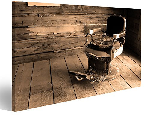 islandburner Bild auf Leinwand Ein alter westlicher Barber/Zahnarzt Vintage Stuhl Bilder Drucke Bilder Wandbild Wanddekoration