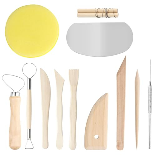 Set di strumenti per argilla polimerica, strumenti per modellare l'argilla, strumenti per modellare l'argilla, kit di strumenti per ceramica per artigianato artistico fai da te (10 pezzi)
