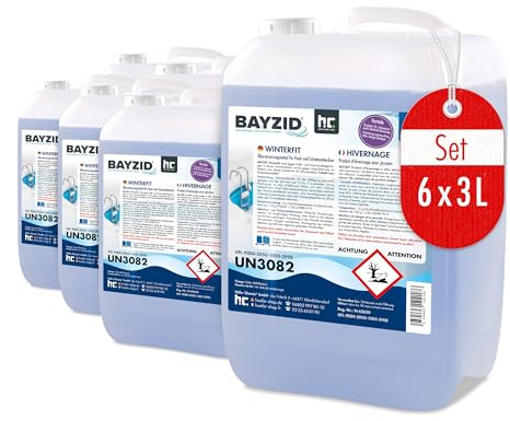 Bayzid Produit d'Hivernage pour Piscine (6 x 3 L)- Effet Détartrant | Algicide et Anti-Moisissures - Préparation Hivernale Efficace pour Piscines - Prévient et Détruit les Algues - Non Moussant