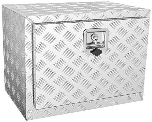 VEVOR Truckbox Werkzeugbox Anhängerbox Werkzeugkasten 610x430x460mm Pickup-Aufbewahrungsbox, Aluminium-Diamantplatten-Werkzeugkasten mit Schloss & Schlüsseln, Wasserdichte Anhänger-Aufbewahrungsbox