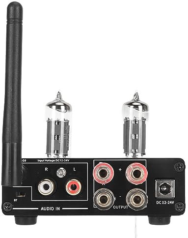 Amplificatore Valvolare Bluetooth 5.1, Amplificatore Ricevitore Wireless Bluetooth 5.1 HiFi con Ingresso AUX Doppio (Spina UE Tubo elettronico 6K4)