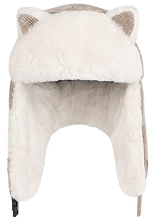 Fliegermütze Winter Kinder Trappermütze mit Ohrenklappen Gefüttert Wintermütze Warm Winddicht Winterhut Katzenohren Niedlich Pilotenmütze Russisch Bomber Hut für Junge Mädchen Ski Outdoor Khaki