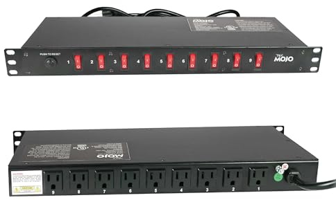 Tecmojo - 9-Outlet PDU Rack Mount Surge Protection Circuit Breaker with 1.8m Single Switch for Computer & Network Racks and Enclosures