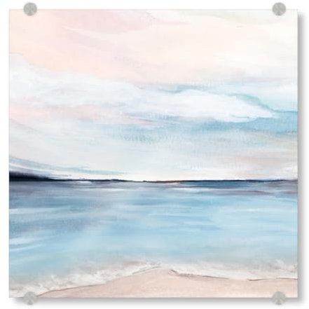 artboxONE Acrylglasbild 20x20 cm Abstrakt Kstenlinie I Bild hinter Acrylglas - Bild Meer Meer Meer
