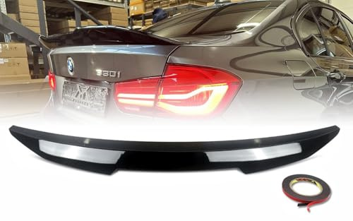MpTuned Heckspoiler passend für BMW 3er F30 Limousine 2012–2019, Spoiler Lippe Kofferraum PSM, ABS Kunststoff, Schwarz Glänzend, Sport Design, Einfache Installation