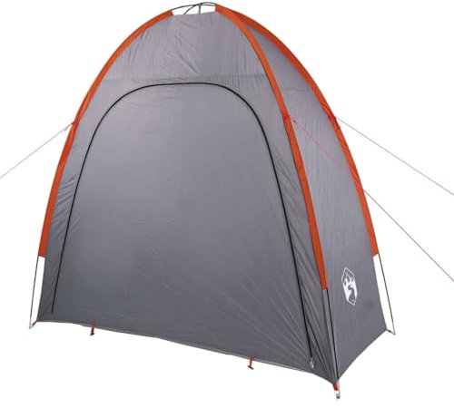 vidaXL Storage Tent - Grey/Orange, Waterproof Camping Organizer with PU Coating, Fibreglass Poles, Easy Setup, Spacious & Portable