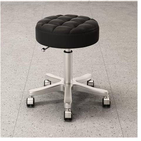 QZQJUILU Stuhlhocker Sattelhocker Massage Rolling Arbeitsstuhl Für Schönheitssalon Küche Spa Verstellbarer Hydraulischer Hocker Auf Rädern/Hellbraun Verstellbar