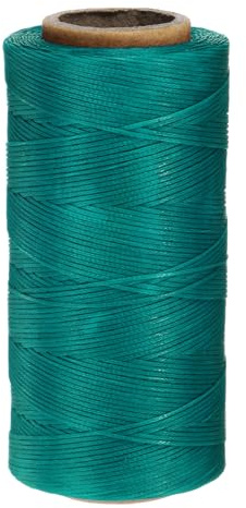 QUARKZMAN Gewachstes Nähgarn, 260 m, Makramee-Garn, Polyester, Ledernähen, Schnur für Binden, Häkeln, Schmuckherstellung, Nähen, Basteln, Pfauengrün