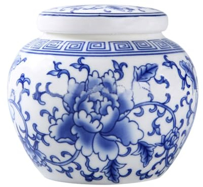 Amosfun Boîte à Thé Céramique Avec Couvercle Hermétique Pot Pour Conserver Thés Et Épices Frais Et Sains Pour Maison Bureau