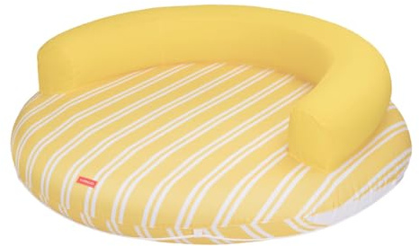 Flamingueo Bouee Piscine - Matelas Piscine - Extra Grand - Structure Intérieure en PVC - Housse Extérieure en Polyester - Jaune