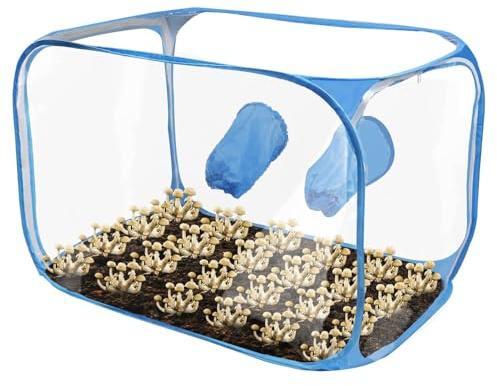 Pilz- | Indoor-Pflanzzelt, transparent, faltbar, belüftet, stilles Luftgewächshaus, witterungsbeständig, für Dach, Bauernhof, Gartenarbeit