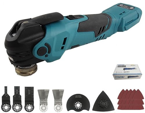 Multiherramientas oscilantes para batería MAKITA de 18 V, motor sin escobillas de 300 W, herramienta de corte y lijado multiusos con luz 8000-22000 RPM 5 velocidades 4° oscilación para madera