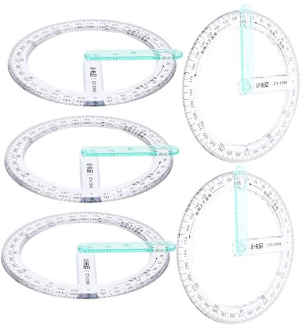 HOMSFOU 5pezzi Goniometro Circolare in Plastica Per Misurazione Angoli Strumento Per Geometria e Progettazione Architettonica Scale Chiare Ad Precisione
