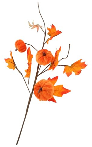 Cabilock Ramas De Calabaza Artificiales De Arce Falsas Decoración De Otoño para Centro De Mesa Adorno De Hogar para Acción De Gracias