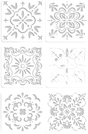 6 Stück Blumen-Blatt-Schablonen, Blumen-Schablonen, Kunst- und Bastelschablonen für Klassenzimmer-Aktivitäten, Basteln, Blumenblatt-Vorlagen, Maltagebuch