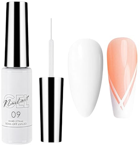 White Gel Nail Polish Liner for French Tip Nail Art, UV Gel Polish for DIY French Tips, Women's Home Salon